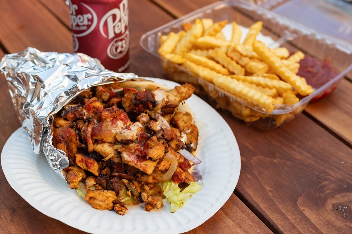 Chicken gyro meal for a group lunch