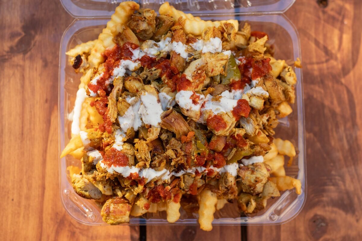 Chicken over fries