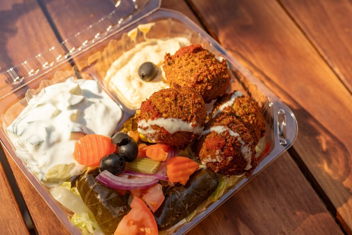 Falafel salad with fresh vegetables